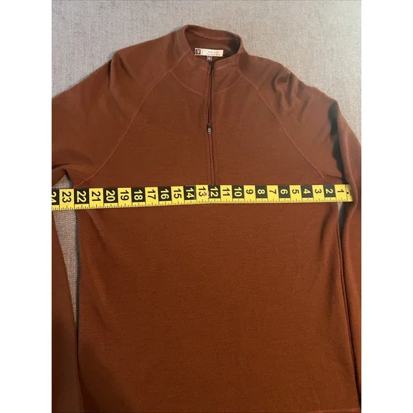 Ibex Merino Wool 1/2 Zip Pullover Men's XL Preppy Golf Made In USA Rustic Color - Picture 5 of 10